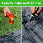 100 Pack Stainless Garden Stakes Landscape Staples Set with Mats& Precision Hook