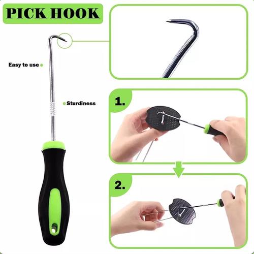 100 Pack Stainless Garden Stakes Landscape Staples Set with Mats& Precision Hook