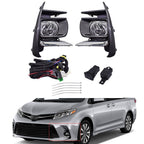 Fog Light Kit For 2018-2019 Toyota Sienna Switch Bulbs Bezel Wire Gray