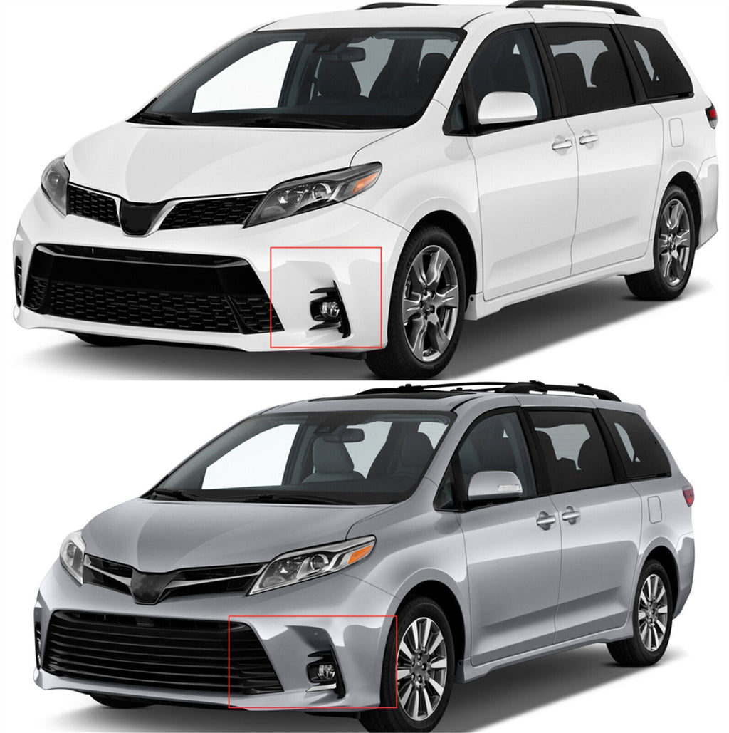 Fog Light Kit For 2018-2019 Toyota Sienna Switch Bulbs Bezel Wire Gray