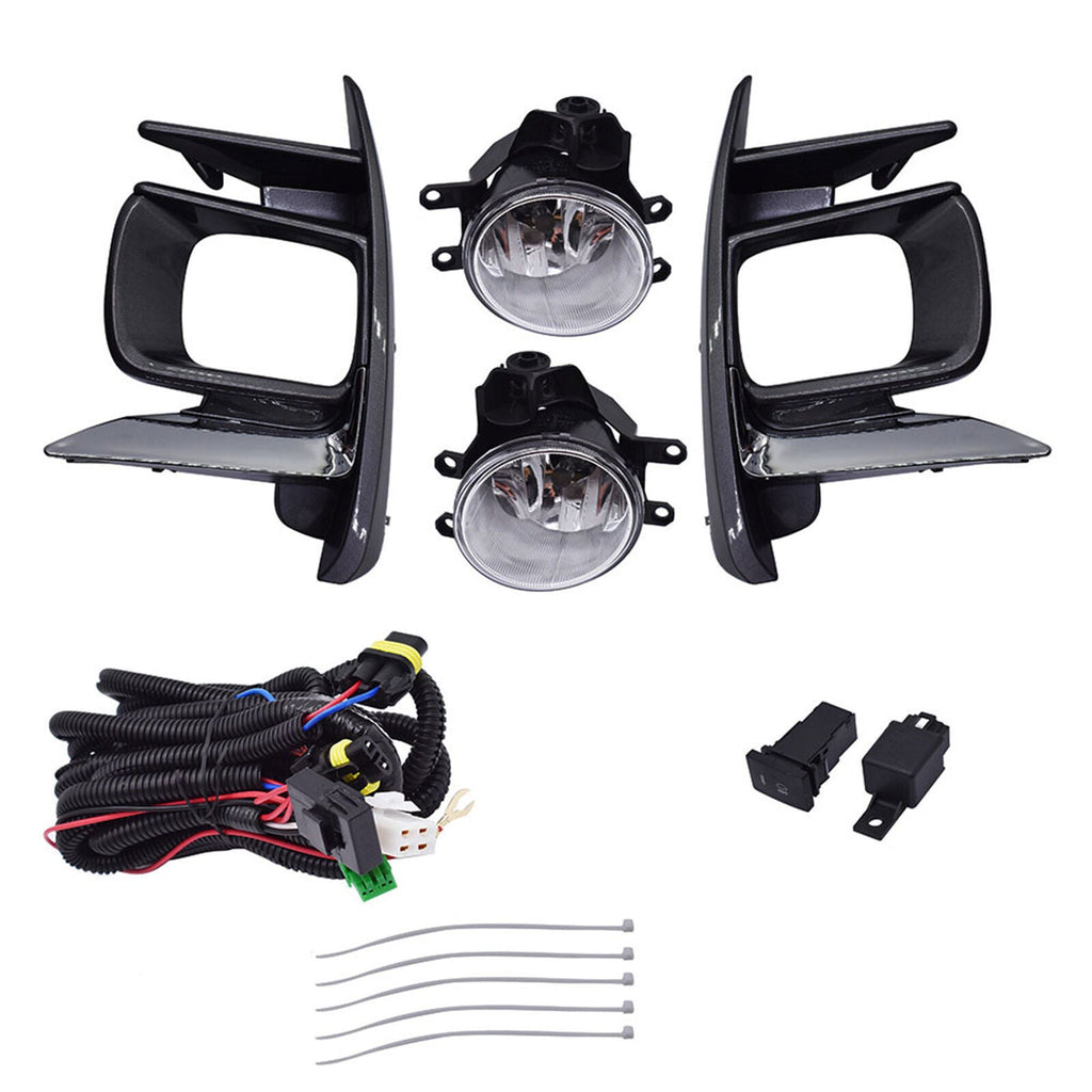Fog Light Kit For 2018-2019 Toyota Sienna Switch Bulbs Bezel Wire Gray