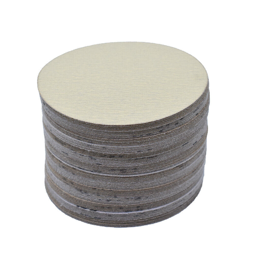100 Pack 6" Disc Hook Loop Pads Sanding Disc Flocking 120 Grit NO-Hole