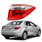 Right Side Tail Light Lamp Outer For 2014-2016 Toyota Corolla Red Clear