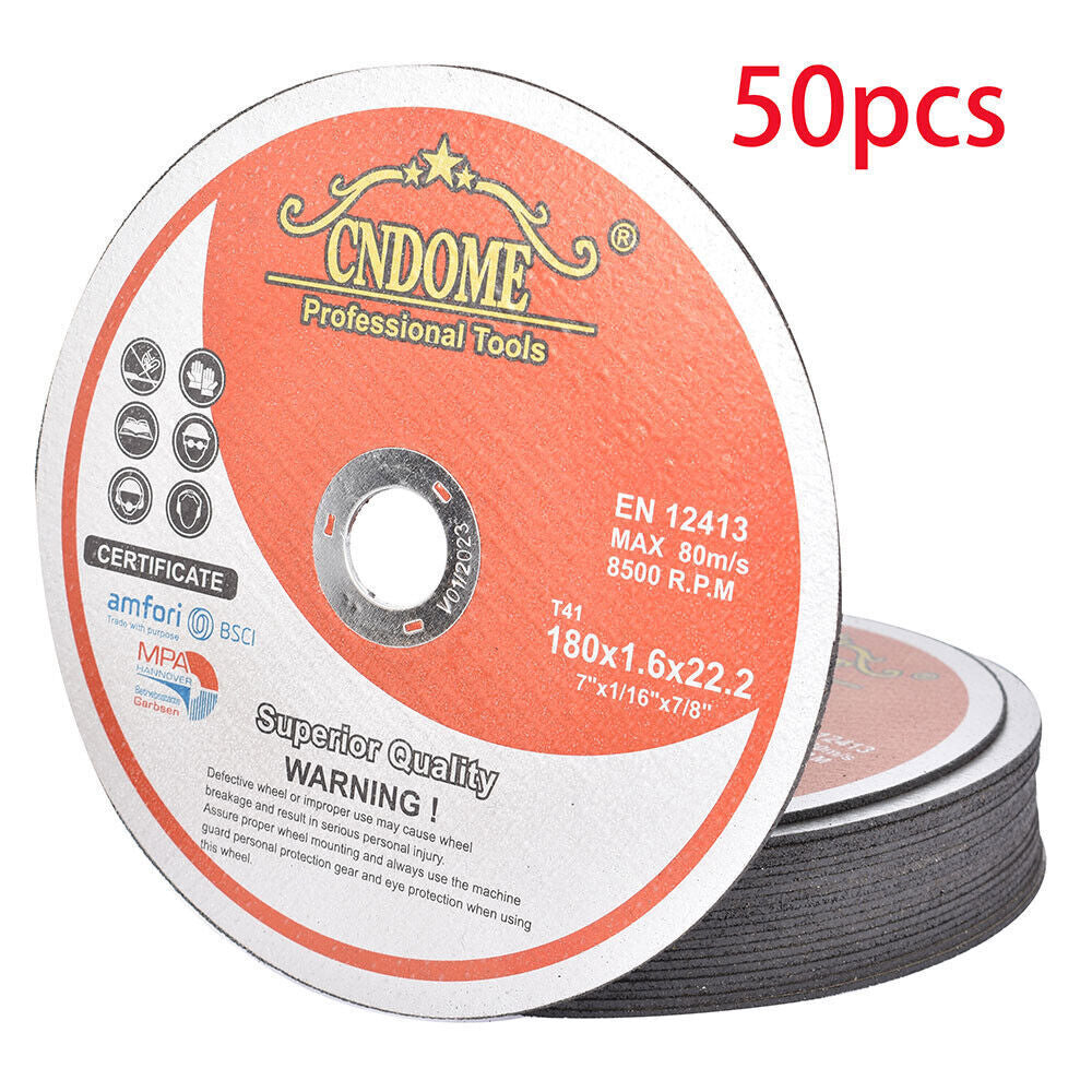 50 Pieces 7 Inch Metal And Stainless Steel Cutting Discs Cut-off Wheel