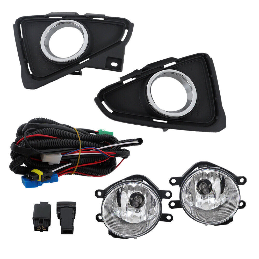 Front Bumper Fog Lights Lamp For 2016-2018 Toyota RAV4+Switch+Wiring Kit