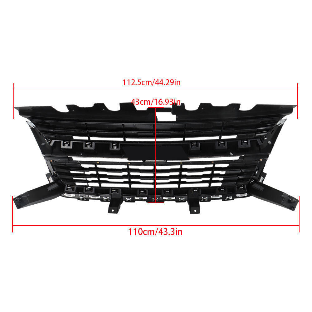 Front Upper Grille For 15-20 Chevrolet Colorado 84408363 W/Chrome Trim