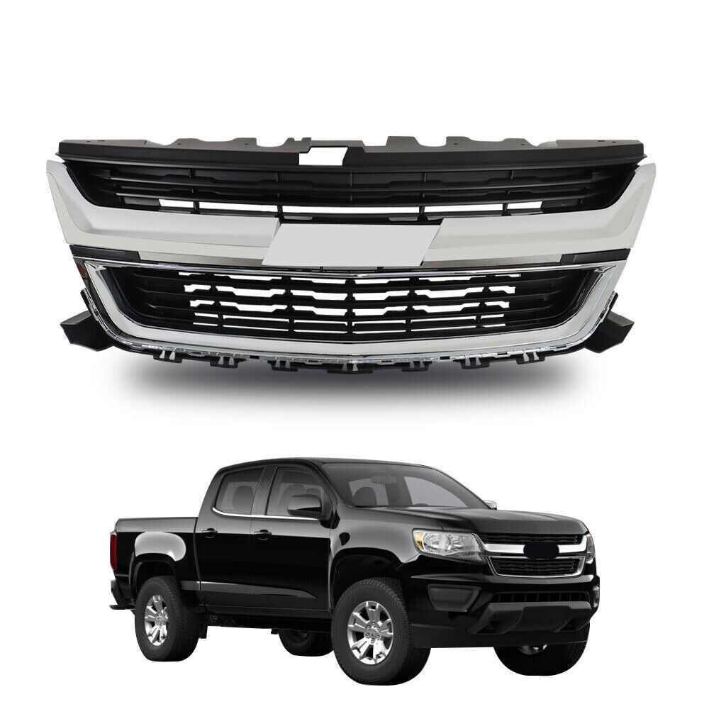 Front Upper Grille For 15-20 Chevrolet Colorado 84408363 W/Chrome Trim