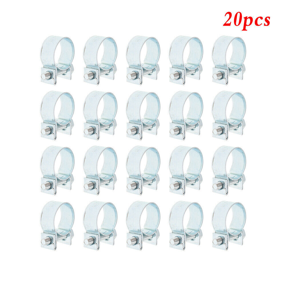 20 Pcs 3/8" Hose Clamp (14mm-16mm) Fuel Injection Gas Line Hose Clamps Clip