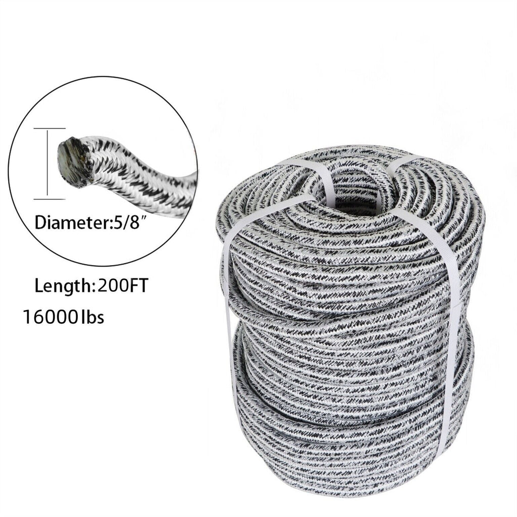 5/8" × 200' 24 Strand Braid Polyester Rope Arborist Tree Climbing Rope 16000Lbs