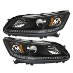 Left+Right Headlight For 2013 2014 2015 Honda Accord Halogen W/O LED DRL