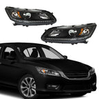 Left+Right Headlight For 2013 2014 2015 Honda Accord Halogen W/O LED DRL