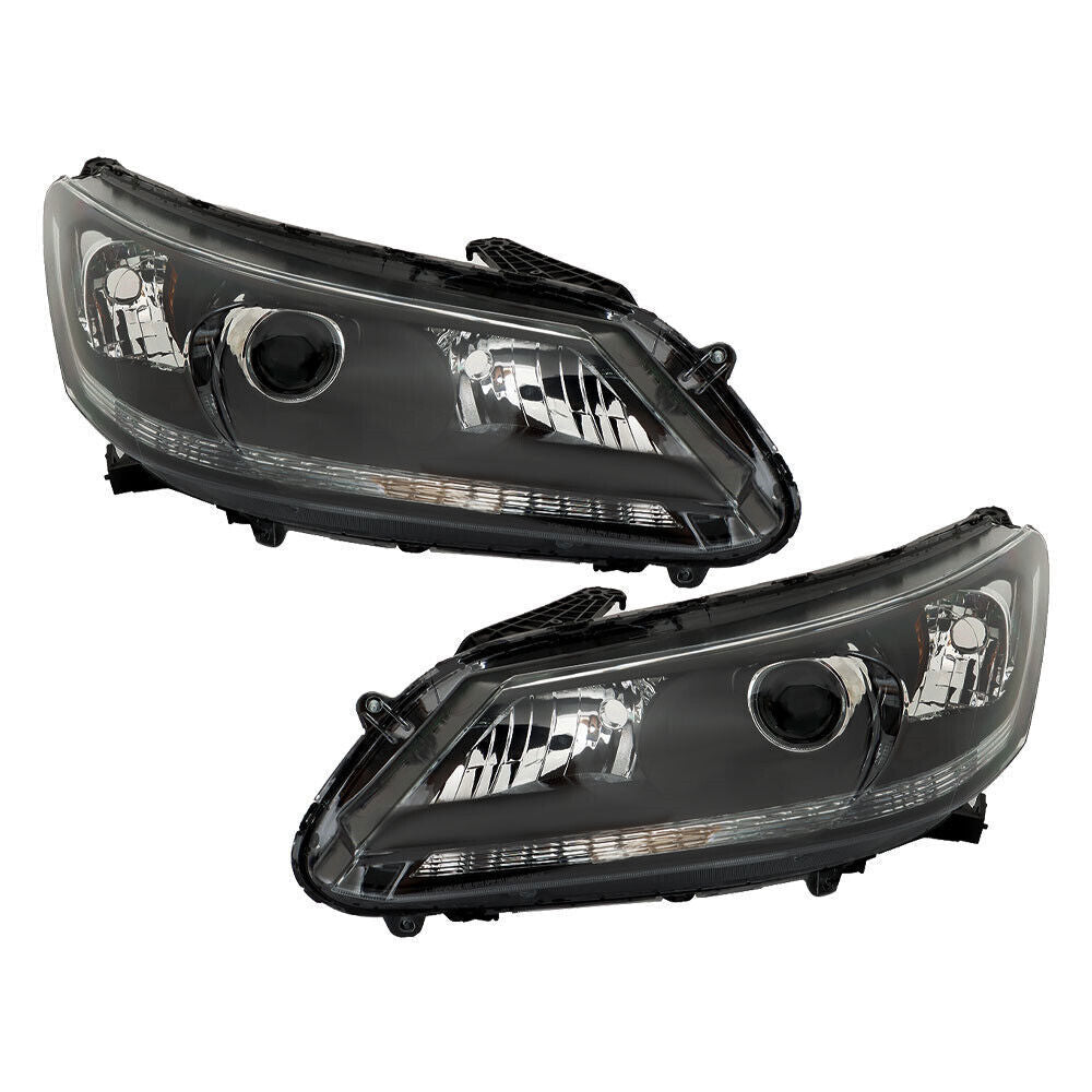 Left+Right Headlight For 2013 2014 2015 Honda Accord Halogen W/O LED DRL