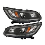 Left+Right Headlight For 2013 2014 2015 Honda Accord Halogen W/O LED DRL