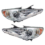 Right+Left Headlights For 2011-14 Sonata Amber Corner Halogen Clear Lens