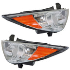 Right+Left Headlights For 2011-14 Sonata Amber Corner Halogen Clear Lens