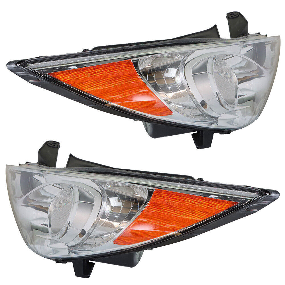 Right+Left Headlights For 2011-14 Sonata Amber Corner Halogen Clear Lens