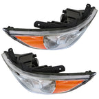 Right+Left Headlights For 2011-14 Sonata Amber Corner Halogen Clear Lens