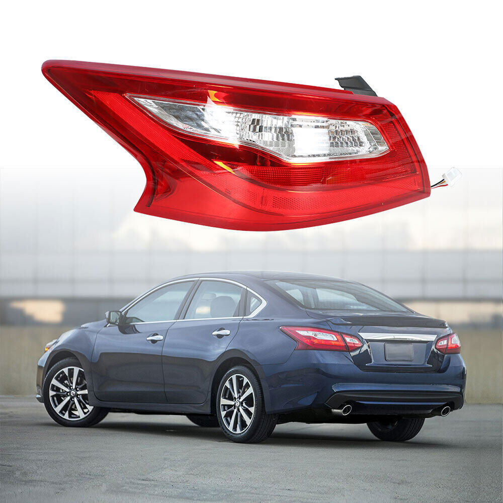 Outer Driver Side Tail Light Lamp For 2016-2018 Nissan Altima Clear Red