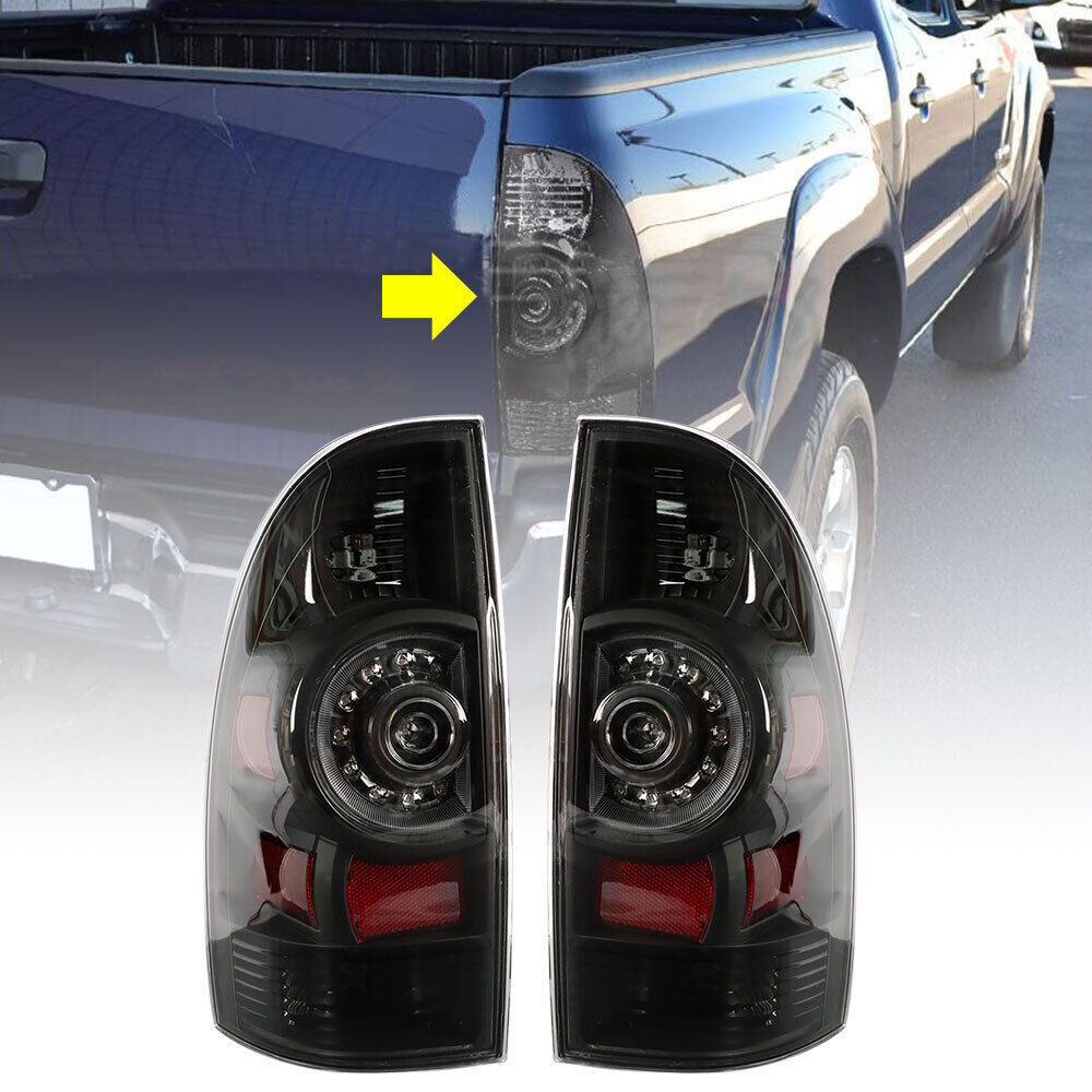 Rear Left&Right Tail Light For 2005-2015 Toyota Tacoma Black A Pair LED