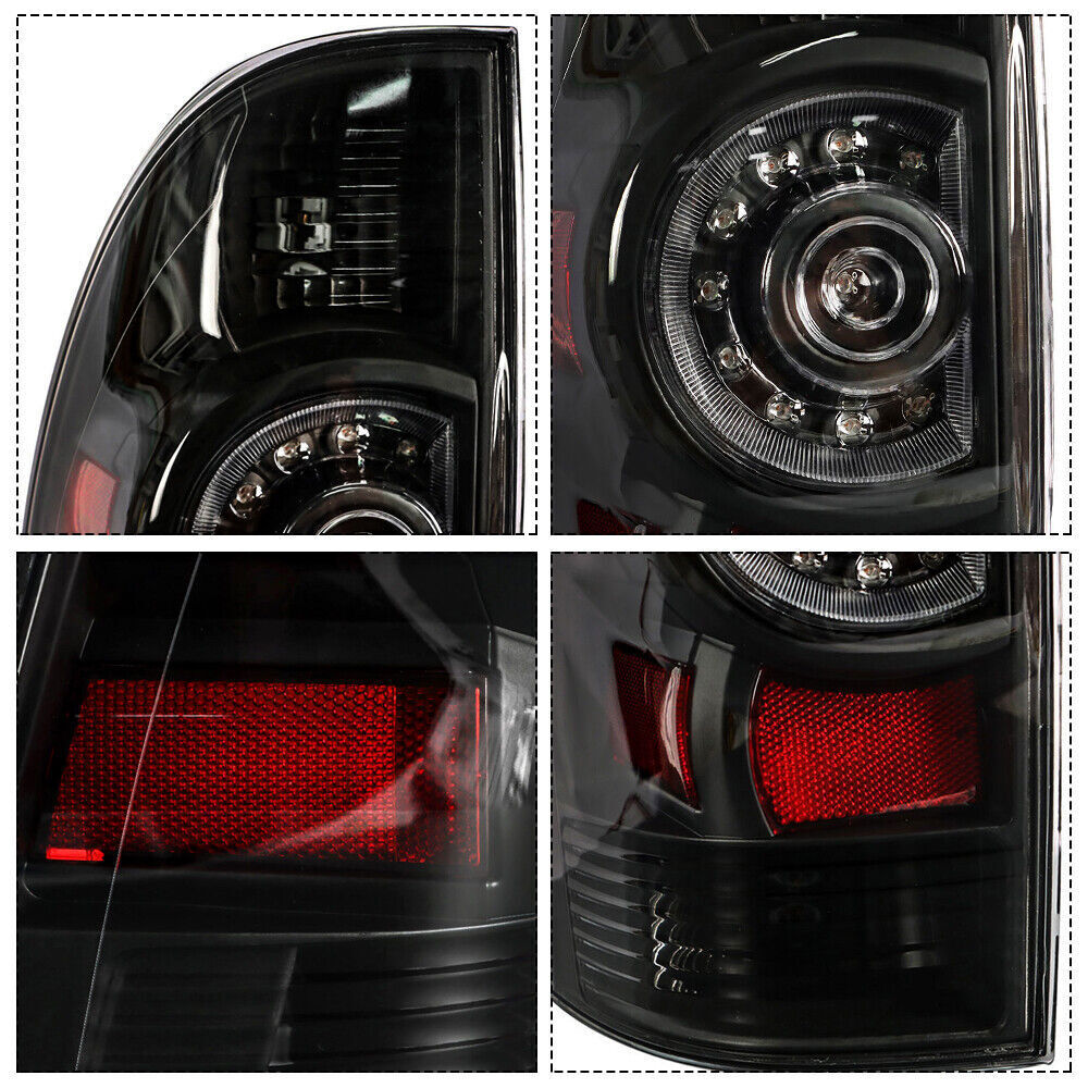 Rear Left&Right Tail Light For 2005-2015 Toyota Tacoma Black A Pair LED