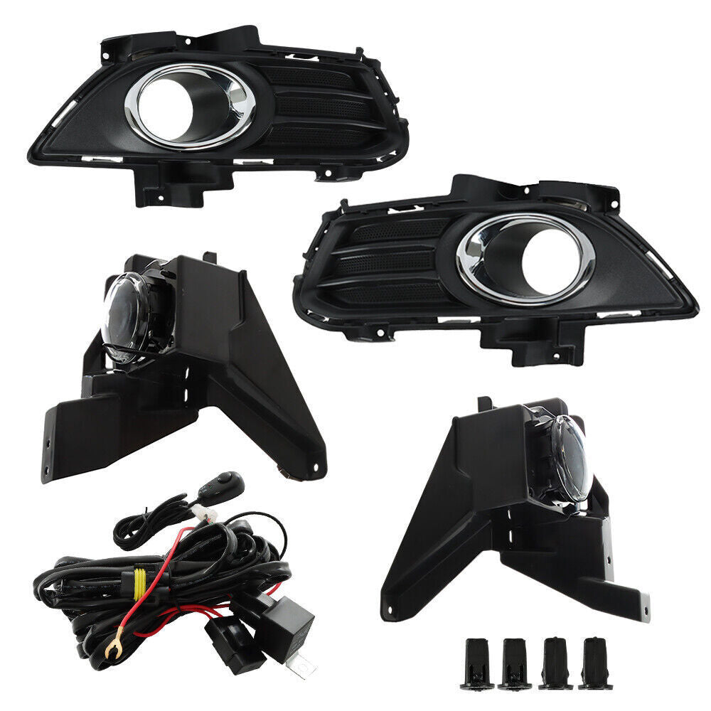 Left+Right Side Bumper Fog Lights For 2013-2016 Ford Fusion Lamps+Switch