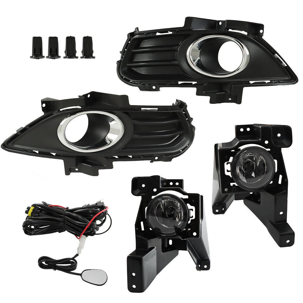 Left+Right Side Bumper Fog Lights For 2013-2016 Ford Fusion Lamps+Switch