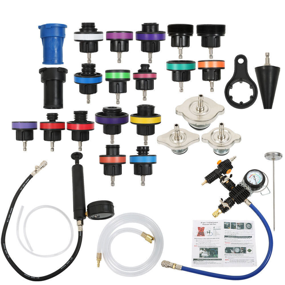 28pcs Radiator Pressure Tester & Cooling System Vacuum Type Purge Kit
