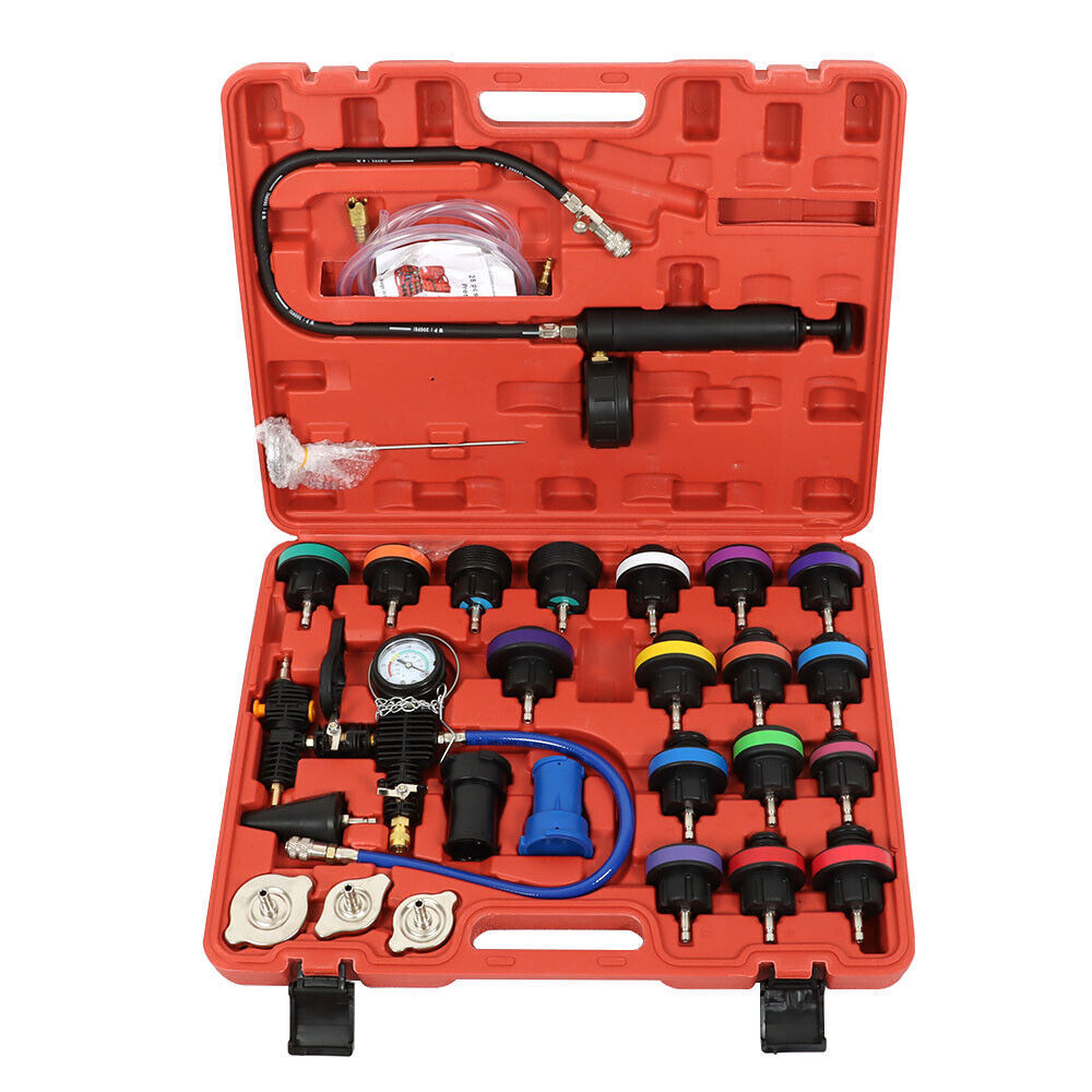 28pcs Radiator Pressure Tester & Cooling System Vacuum Type Purge Kit