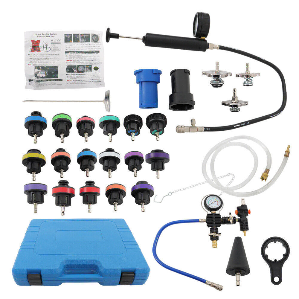 28pcs Radiator Pressure Tester & Cooling System Vacuum Type Purge Kit