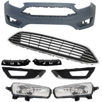 Front Bumper Cover&Upper Grille w/ Fog Light For 2015-2018 Ford Focus