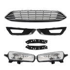 Front Bumper Cover&Upper Grille w/ Fog Light For 2015-2018 Ford Focus