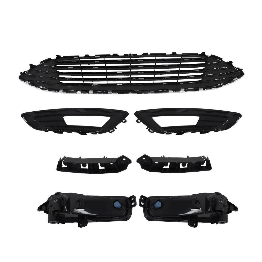 Front Bumper Cover&Upper Grille w/ Fog Light For 2015-2018 Ford Focus