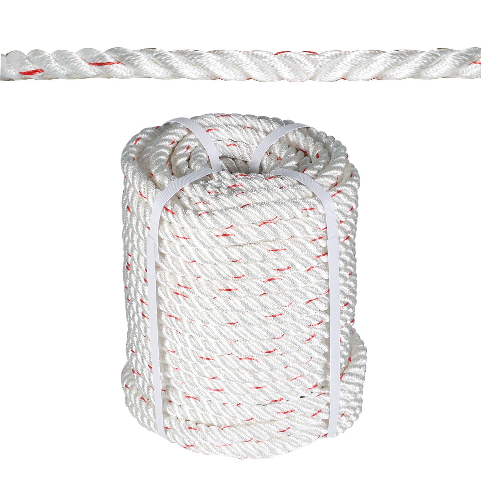 5850Lbs 1/2"×150' Double Braid Polyester Arborist Bull Rope Pulling Rigging Line