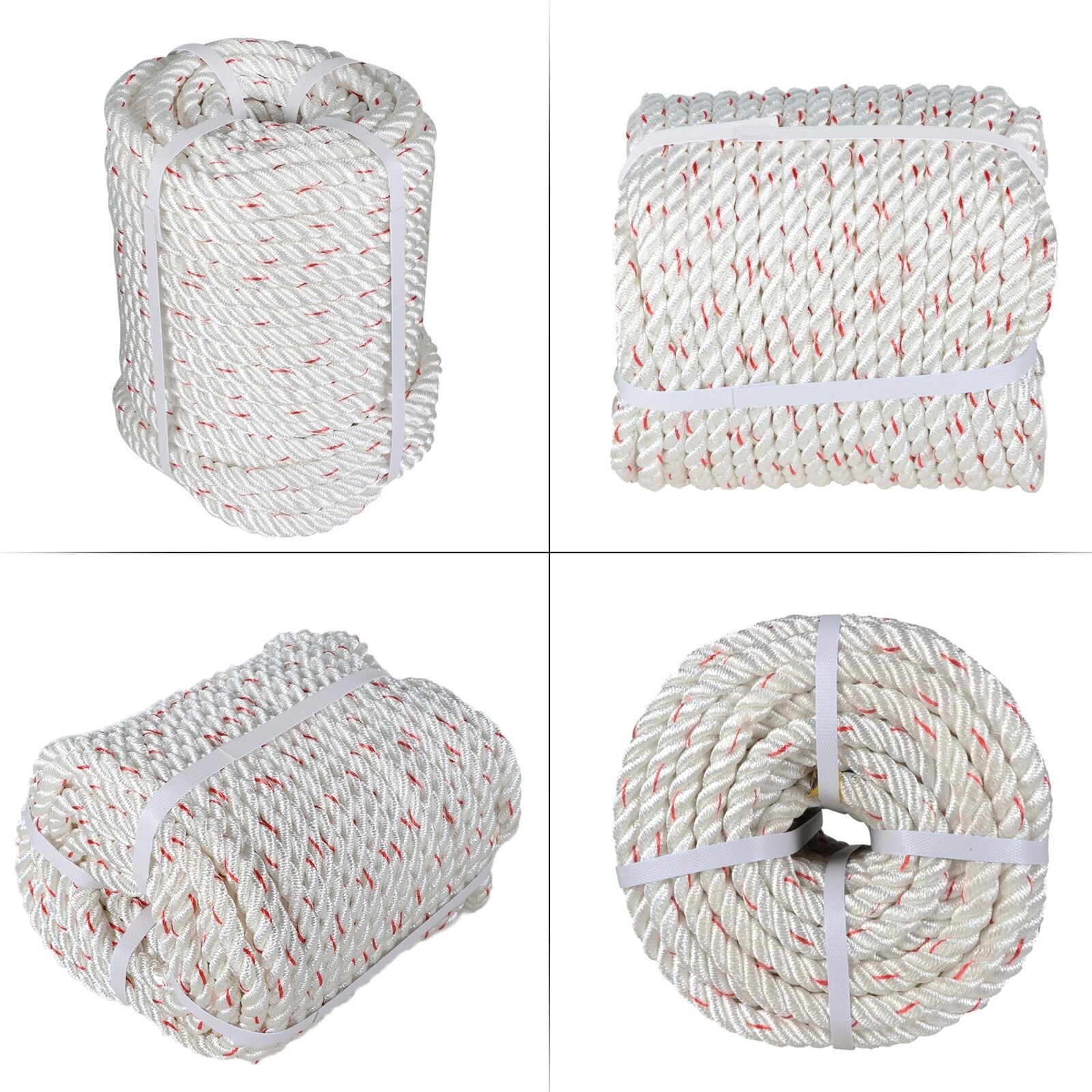 5850Lbs 1/2"×150' Double Braid Polyester Arborist Bull Rope Pulling Rigging Line