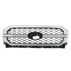 Front Upper Bumper Grill Grille For 2021-2023 Ford F-150 Silver&Chrome