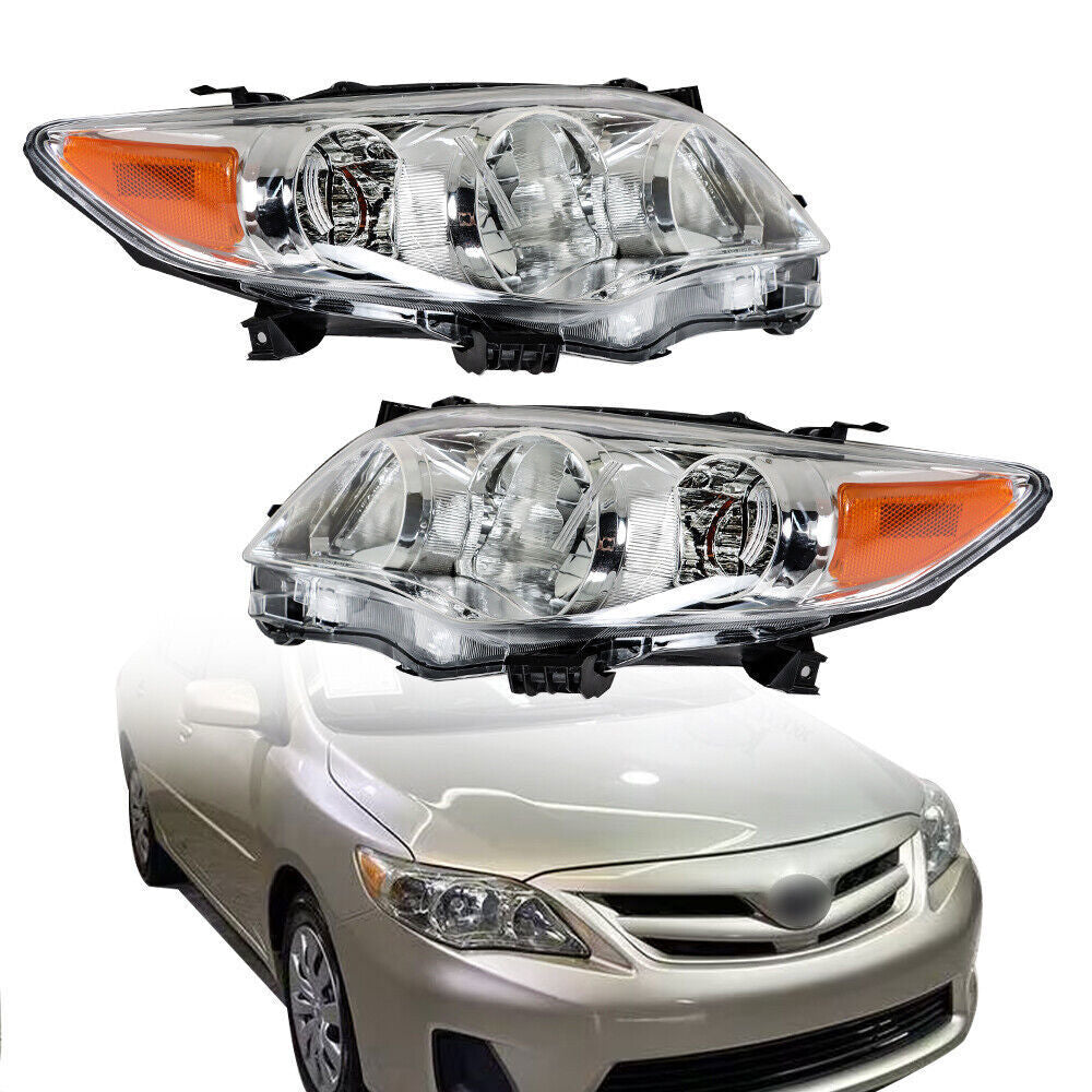 Left&Right Headlights For 2011-2013 Toyota Corolla Headlamps Replacement