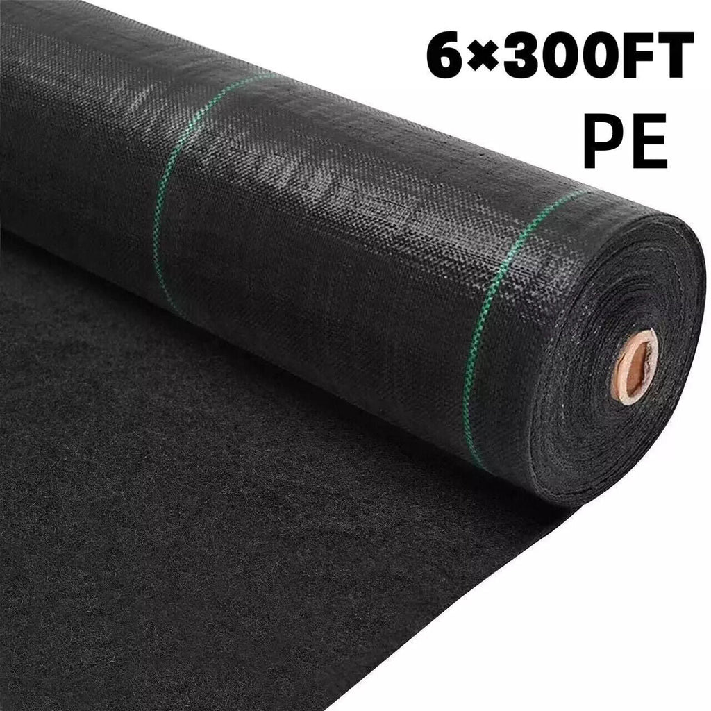 Weed Cover 6×300FT PE Woven Ground Cover Landscape Fabric 3.2-Ounce Weed Barrier