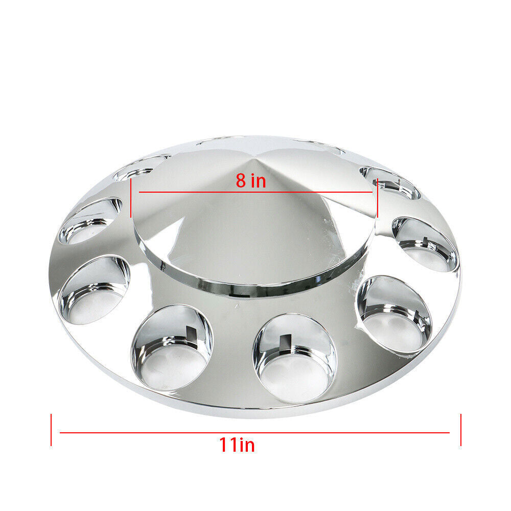 For Semi Truck Wheel Axle Covers Spiked Chrome Hub Cover Kit 33mm Front & Rear