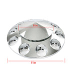 For Semi Truck Wheel Axle Covers Spiked Chrome Hub Cover Kit 33mm Front & Rear