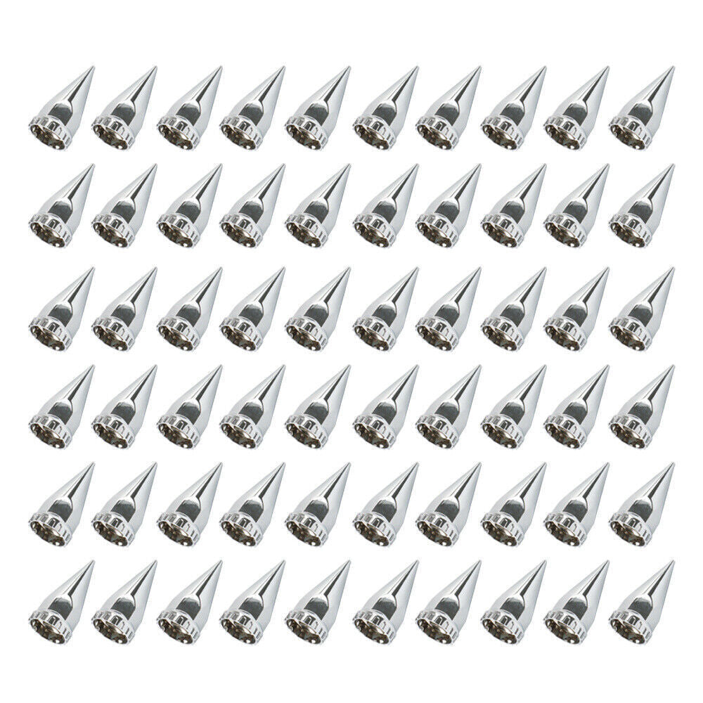 For Semi Truck Wheel Axle Covers Spiked Chrome Hub Cover Kit 33mm Front & Rear