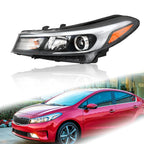 Left Headlight Fit For 2017-2018 Kia Forte Forte5 Black Halogen W/o LED