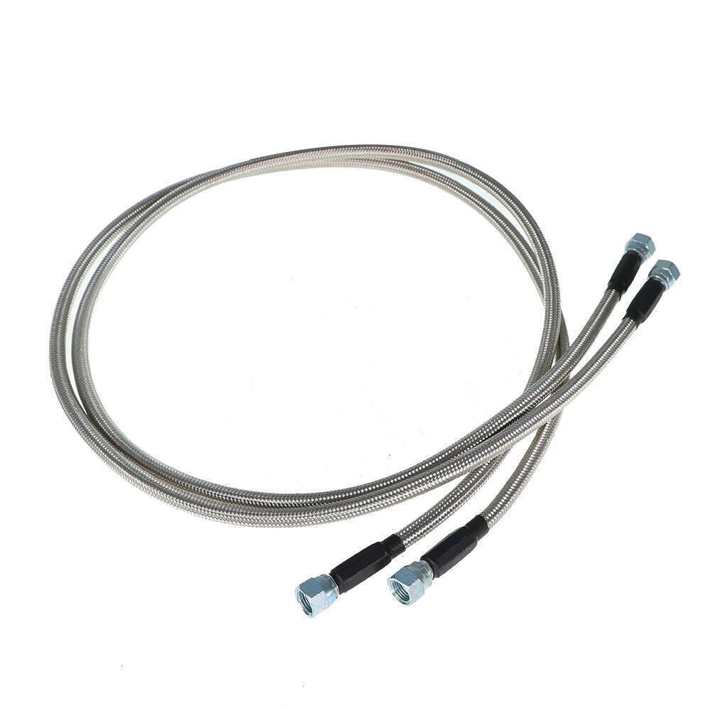 52" Length SS Braided Transmission Cooler Hoses For TH350 700R4 TH400