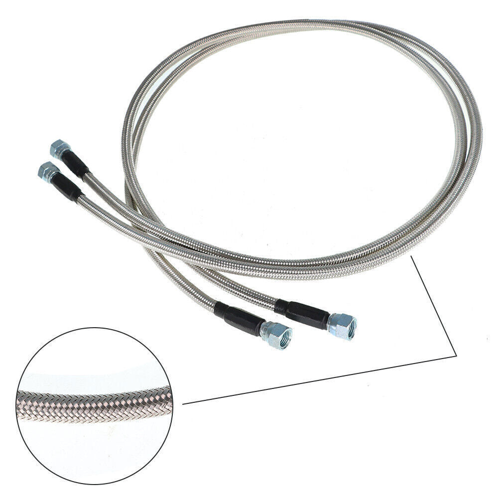 52" Length SS Braided Transmission Cooler Hoses For TH350 700R4 TH400