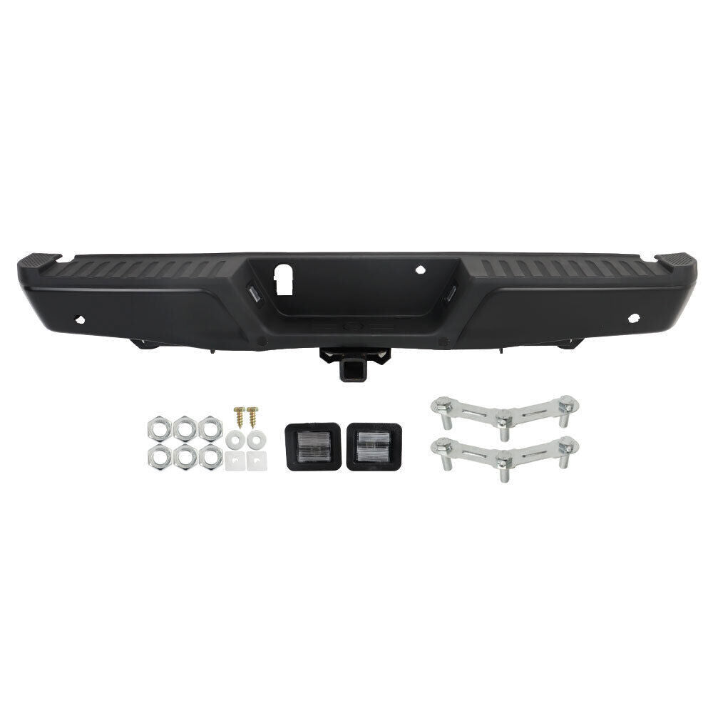 Rear Step Bumper Assembly For 2015-2020 Ford F-150 Black W/ Park & Tow