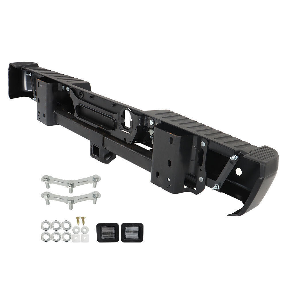 Rear Step Bumper Assembly For 2015-2020 Ford F-150 Black W/ Park & Tow