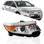 RH Side Headlight For 2011- 2014 Ford Edge Halogen Chrome Clear W/o DRL