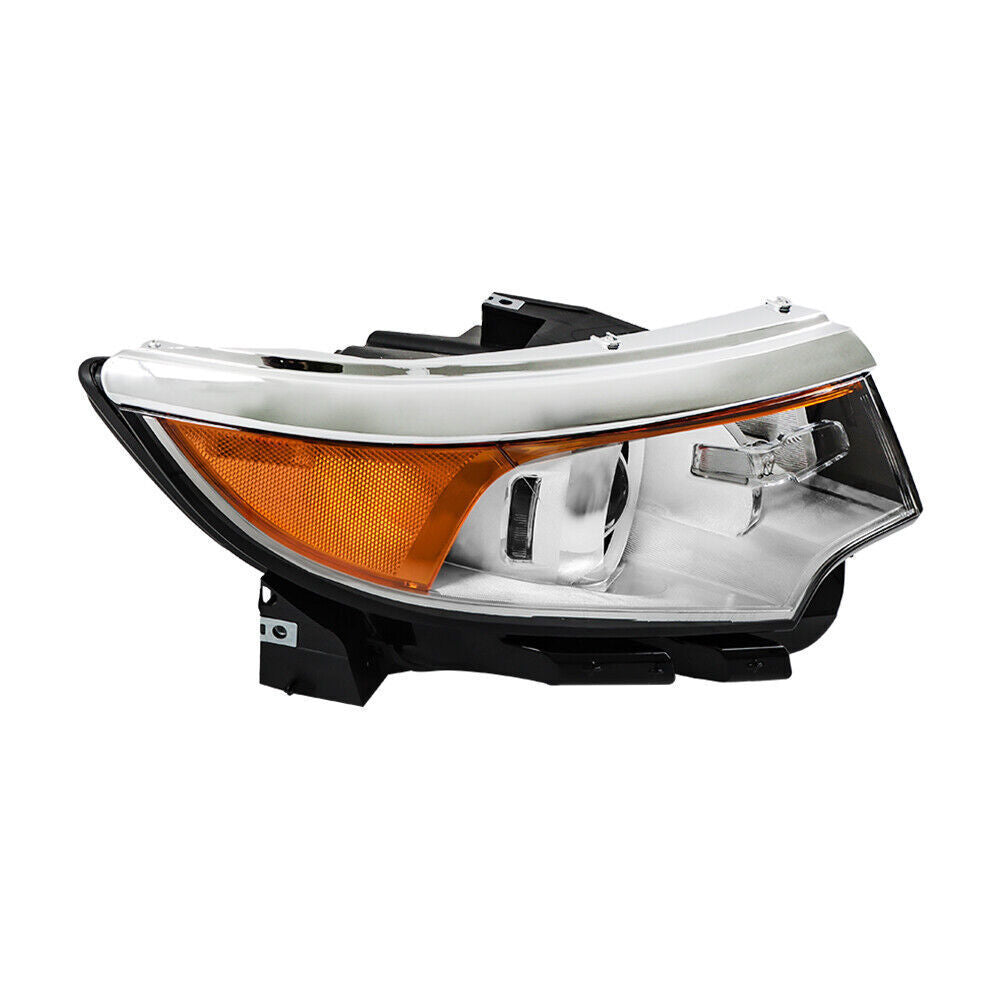 RH Side Headlight For 2011- 2014 Ford Edge Halogen Chrome Clear W/o DRL