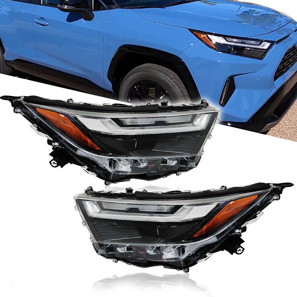 Left+Right Headlight For 2022-2023 Toyota Rav4 Full LED Chrome Projector