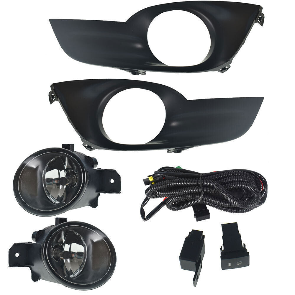 Fog Lights Kit For 2013-2015 Nissan Altima Sedan 4Dr Switch Clear