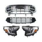 Upper Lower Grilles+Pair Headlights Xenon HID For 2018-2021 GMC Terrain